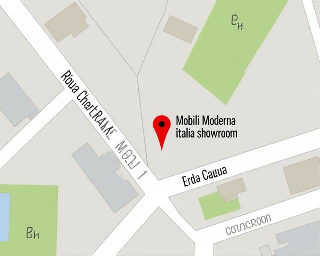 Mappa che indica la posizione dello showroom di Mobili Moderna Italia in Via della Spiga, Milano.